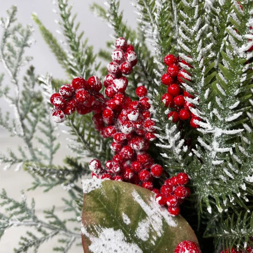 Новогодняя настольная композиция с красными ягодами 35 см., Christmas DeLuxe (89296) в Санкт-Петербурге