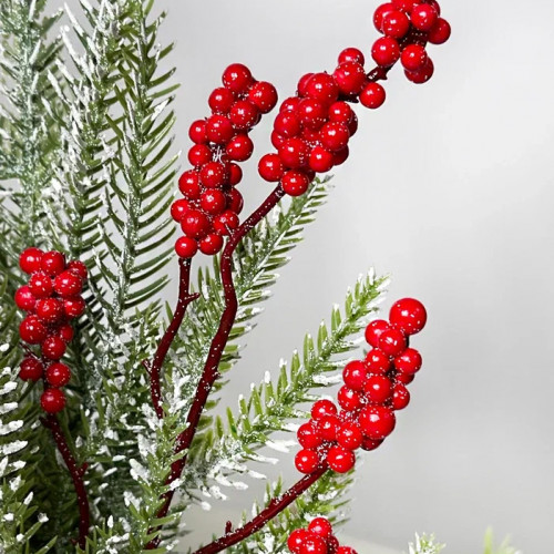 Новогодняя настольная композиция с красными ягодами 35 см., Christmas DeLuxe (89296) в Санкт-Петербурге