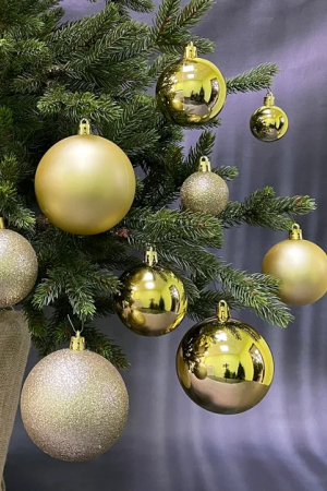 Набор пластиковых шаров Гамма 46 шт., золото, ChristmasDeLuxe (88023)