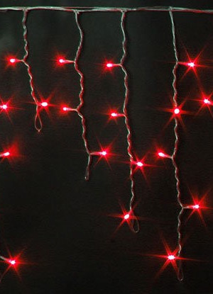 Светодиодная бахрома 3*0.5 м., 220V, 112 красных LED ламп, прозрачный силиконовый провод, Rich LED (RL-i3*0.5-T/R)