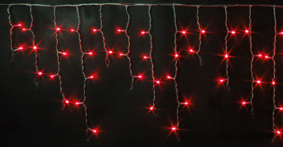 Светодиодная бахрома 3*0.5 м., 220V, 112 красных LED ламп, прозрачный силиконовый провод, Rich LED (RL-i3*0.5-T/R)