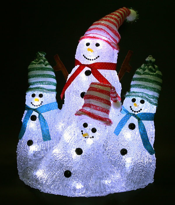 Светодиодная фигура Снеговики, 24V, 42 холодных белых LED ламп, Beauty Led (AS42-2W) в Белгороде