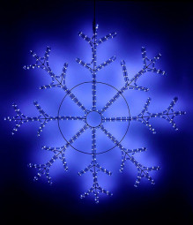 Светодиодная фигура Снежинка 110 см., 220V, 504 синих LED ламп, прозрачный дюралайт, BEAUTY LED (LC-