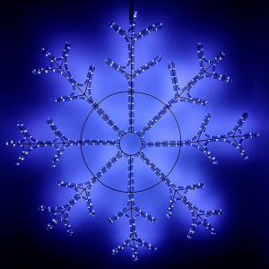 Светодиодная фигура Снежинка 110 см., 220V, 504 синих LED ламп, прозрачный дюралайт, BEAUTY LED (LC-