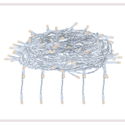 Светодиодный занавес 156 теплых белых LED ламп, 1.5*1.5 м., 220В, 8 режимов, прозрачный провод, Vegas (55077) в Санкт-Петербурге