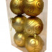 Набор шаров Ривьера - 8 см., цвет - золото, кол-во 6 шт., пластик (521961)