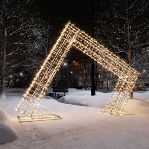 Светодиодная арка Золотой ромб 4.3*3 м., теплый-белый, Conso (ARK-005-1001)