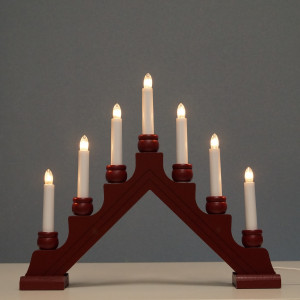 Горка рождественская Ингрид, 7 ламп, 34*42 см., красный, Lampirida (2103)