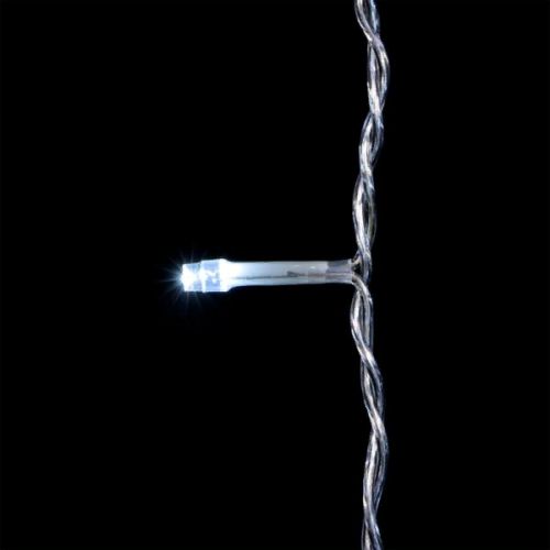  Светодиодный занавес 2*2 м., 400 белых LED ламп, мерцание, облегченный, прозрачный провод ПВХ, LTC (PCL400NOTBLW-10-2W) в Санкт-Петербурге