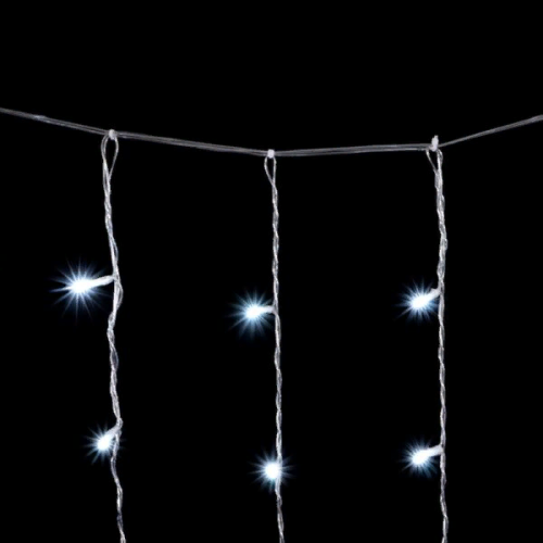  Светодиодный занавес 2*2 м., 400 белых LED ламп, мерцание, облегченный, прозрачный провод ПВХ, LTC (PCL400NOTBLW-10-2W) в Санкт-Петербурге