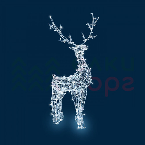 Светодиодная фигура Олень ажурный 1,9 м., динамика, белый, Conso (OL82)