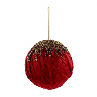 Винтажный шар Марго 10 см., красный, 1 шт., Christmas De Luxe (86532)  