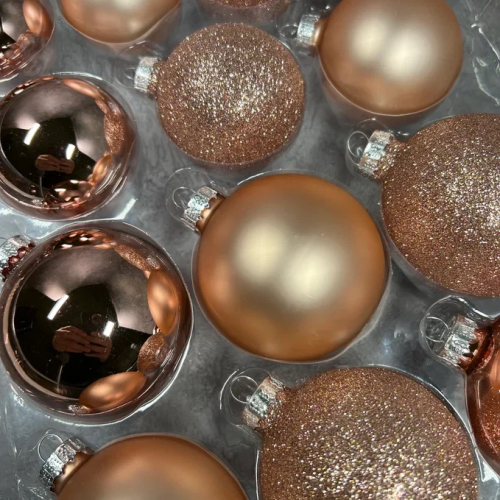 Набор стеклянных шаров Розовое золото 26 шт., Christmas DeLuxe (86779) в Санкт-Петербурге