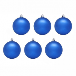 Набор пластиковых шаров 60 мм., синий матовый, 6 шт., Snowmen (ЕК0046)