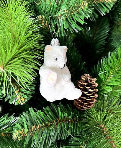 Елочное украшение Медвежонок Умка, стекло, 7 см., 1 шт., Irena CO (53429)