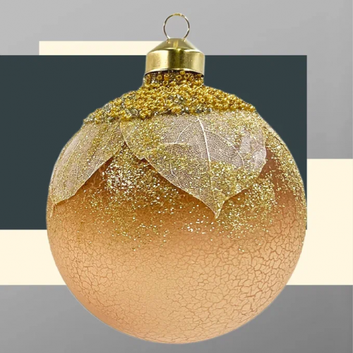 Набор винтажных стеклянных шаров Райский сад  100 мм., песочный, 6 шт., Christmas DeLuxe (14036)