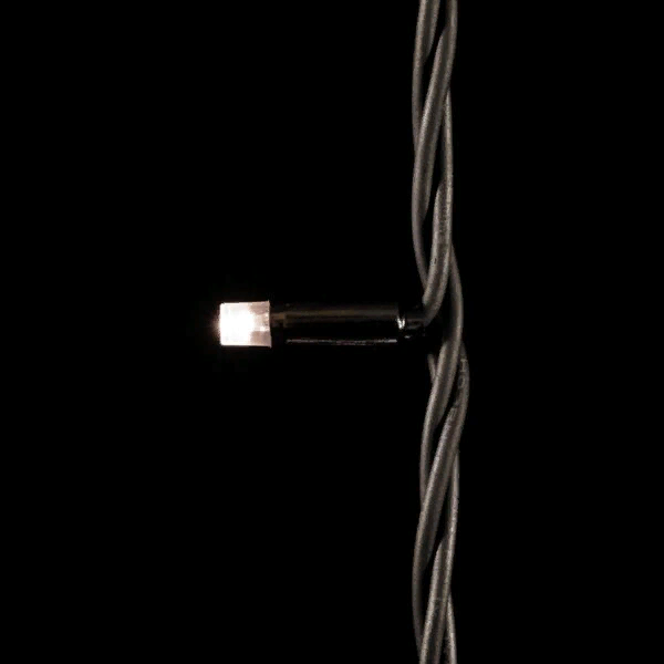 Светодиодная гирлянда с колпачком 75 теплых белых LED ламп 10 м., мерцание, 24В., черный каучуковый провод, IP65, Beauty Led (LL75BLW-1-1WW) 