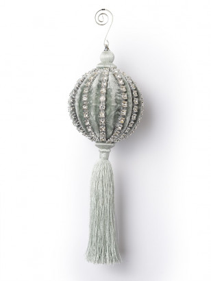 Винтажный стеклянный шар Серебряный ручей h-28, d-10 см.,1 шт., Karlsbach (14901)