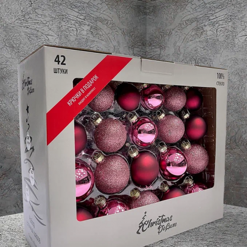 Набор стеклянных шаров Ягодный смузи  42 шт., Christmas DeLuxe (87165)