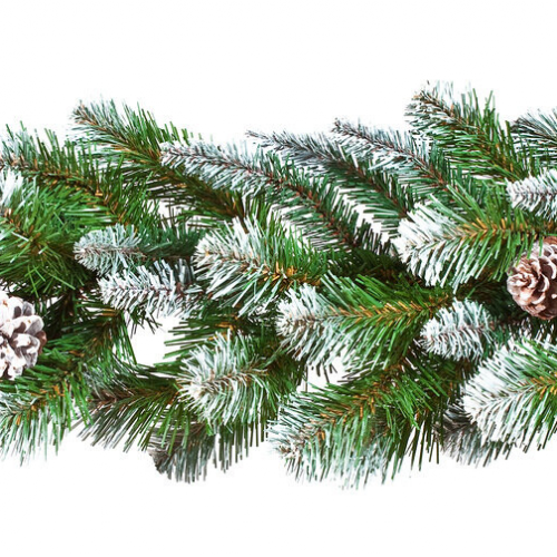 Гирлянда  хвойная Императрица с шишками заснеженная, 270*33 см, Triumph Tree  (73826)