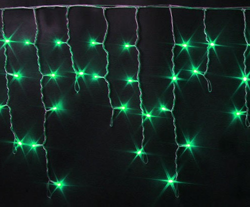 Светодиодная бахрома 3*0.5 м., 220V, 112 зеленых LED ламп, прозрачный силиконовый провод, Rich LED ( RL-i3*0.5-T/G)