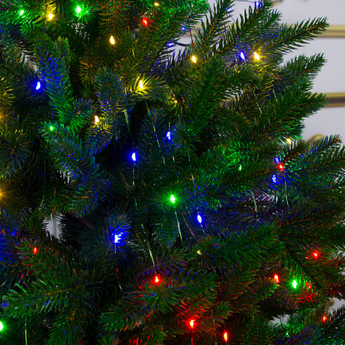 Светодиодная роса-хвост 2 м., 10 лучей, 200 разноцветных LED ламп, зеленый провод, Winner Light (m.18.4G.200)