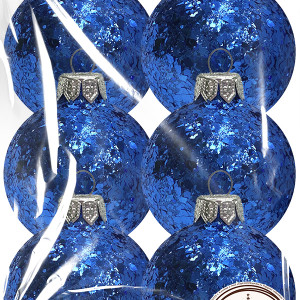 Набор пластиковых шаров Серпантин, 85 мм., 6шт., синий, ПромЕлка (НШИПЛС-85Blue)