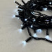 Светодиодная гирлянда с колпачком 75 холодных белых LED ламп 10 м., мерцание, 24В., черный каучуковый провод, IP65, LTC (LL75BLW-1-1W)