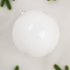 Шар пластиковый глянцевый 200 мм., белый, ЕлкиТорг (150607)