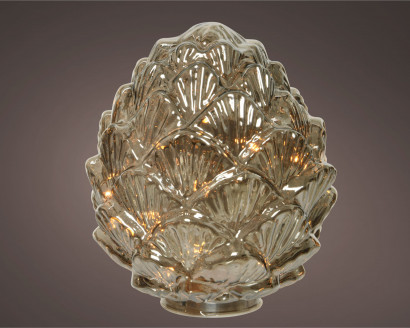 Декоративный светильник Шишка 17 см., 15 теплых LED ламп, глянец, Kaemingk (485923)