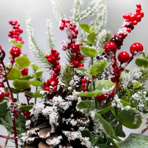 Новогодняя настольная композиция в кашпо 35 см., Christmas DeLuxe (89299) в Санкт-Петербурге