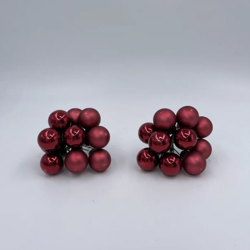 Гроздь стеклянных шаров Ягодный хоровод 2 см., 10 шт., бордовый, Christmas DeLuxe (89870)