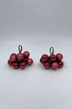 Гроздь стеклянных шаров Ягодный хоровод 2 см., 10 шт., бордовый, Christmas DeLuxe (89870)