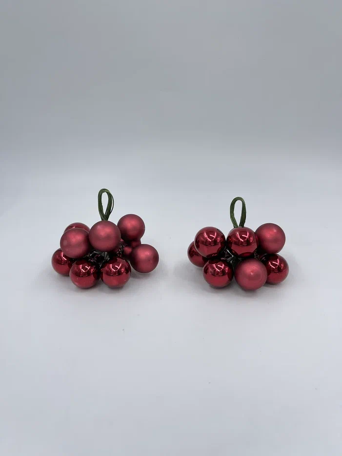Гроздь стеклянных шаров Ягодный хоровод 2 см., 10 шт., бордовый, Christmas DeLuxe (89870)