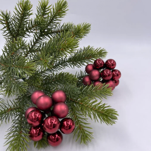 Гроздь стеклянных шаров Ягодный хоровод 2 см., 10 шт., бордовый, Christmas DeLuxe (89870)