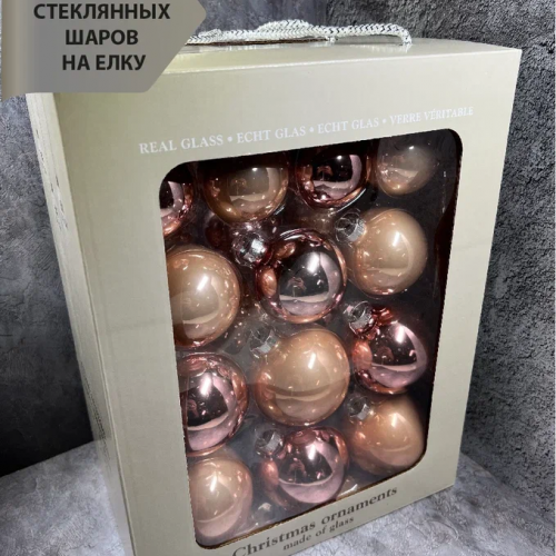 Набор стеклянных шаров Розовый, 26 шт., Christmas DeLuxe (83123-86455) в Санкт-Петербурге