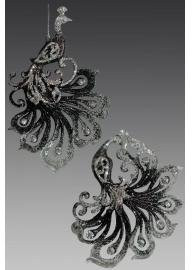 Украшение &quot;Павлин&quot; цвет серебряно-черный, (160689)
