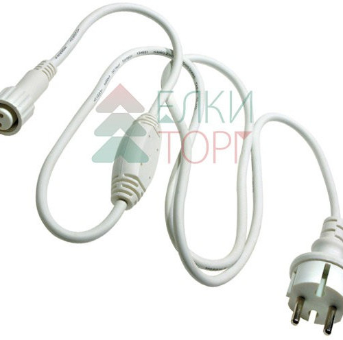 Кабель питания 1,5 м. с выпрямителем для каучуковых и ПВХ 220В., провод белый Каучук, IP65, LTC (LLC-8-3A)