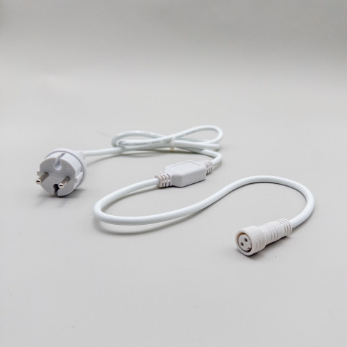 Кабель питания 1,5 м. с выпрямителем для каучуковых и ПВХ 220В., провод белый Каучук, IP65, LTC (LLC-8-3A)