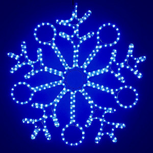 Светодиодная фигура Снежинка Пять Колец диаметр 90 см., Синего свечения, IP54, LTC (LC-13051)