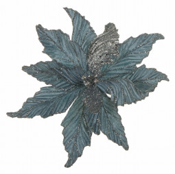 Декоративный цветок Шанель 27*35 см., голубой, на клипсе, House of seasons (83429)