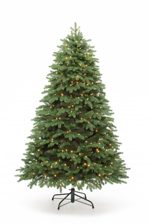 Искусственная елка Парижанка 150 см., 216 теплых белых LED ламп, Литая хвоя+ПВХ, ЕлкиТорг (138150)