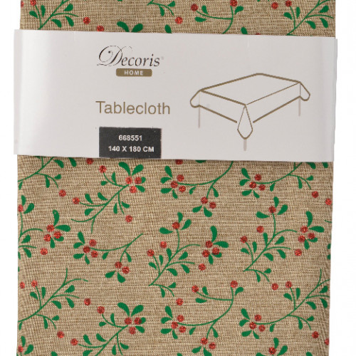 Новогодняя скатерть Лесная ягодка,140х180 см.,  Kaemingk (668551/1)