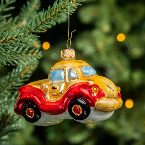 Елочное украшение Машина, стекло, 7 см., 1 шт., Irena CO (54020)