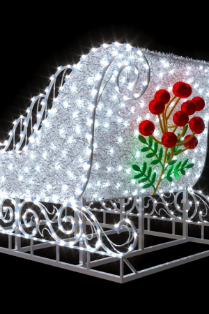 Светодиодная фигура Сани с мишурой 180*180 см., Сад Радости (SR057)