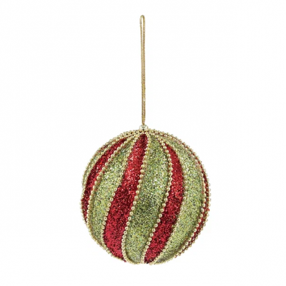 Винтажный шар Аллегро 10 см., красный, 1 шт., Christmas De Luxe (86560)