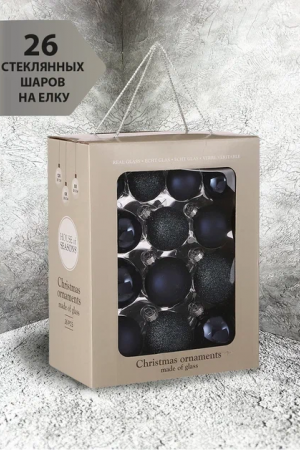 Набор стеклянных шаров Полночная буря 26 шт., Christmas DeLuxe (86776)
