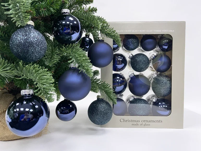 Набор стеклянных шаров Полночная буря 26 шт., Christmas De Luxe (86776) в Томске
