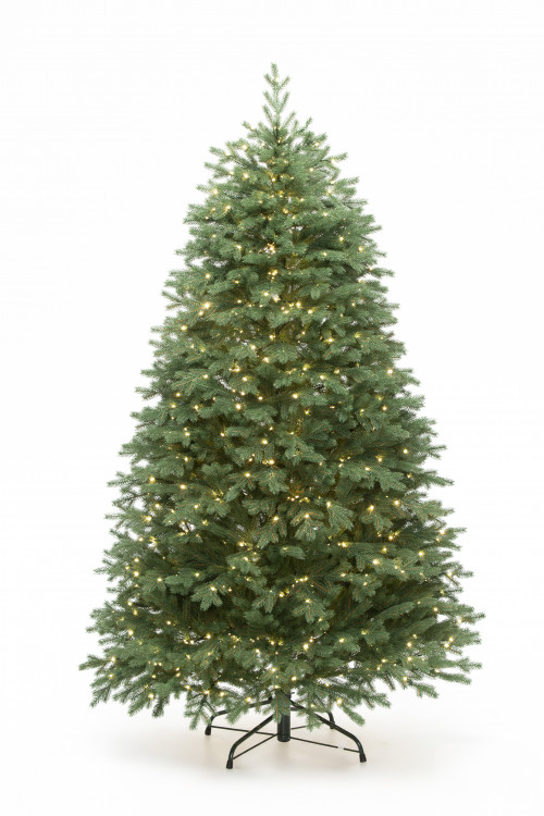 Искусственная елка Русская 240 см., 1540 теплых белых микро LED ламп, 100% литая хвоя, ЕлкиТорг (268240)