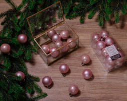 Набор пластиковых шаров Милена 40 мм, нежно-розовый, 16 шт, Kaemingk (021788)